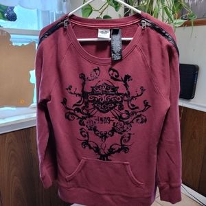 Harley Davidson Burgundy Sweatshirt with pockets size large